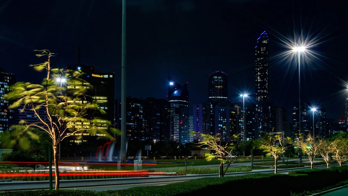 Abu Dhabi skyline from the Corniche (the capital, not a parliament)