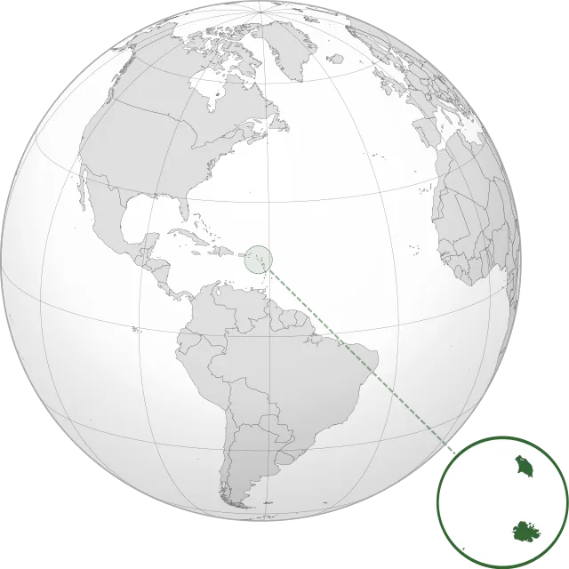 Karte mit der Lage: Antigua und Barbuda