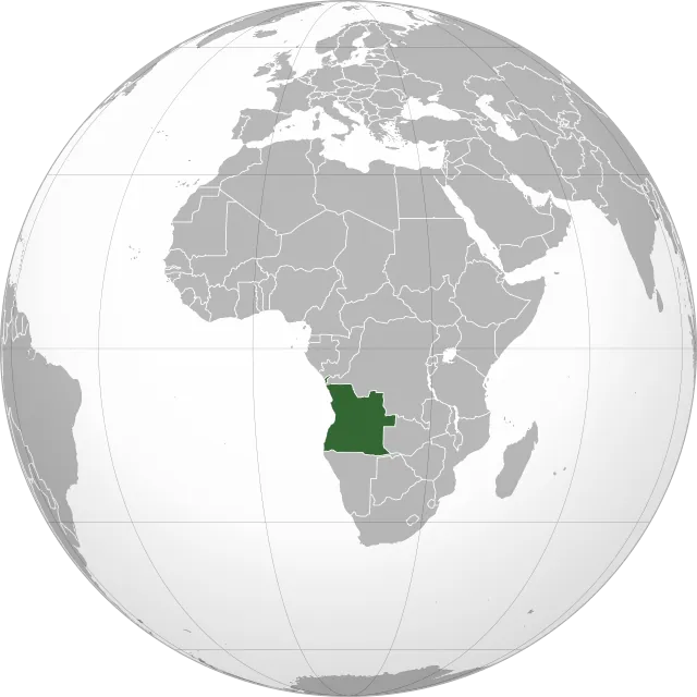 Karte mit der Lage: Angola