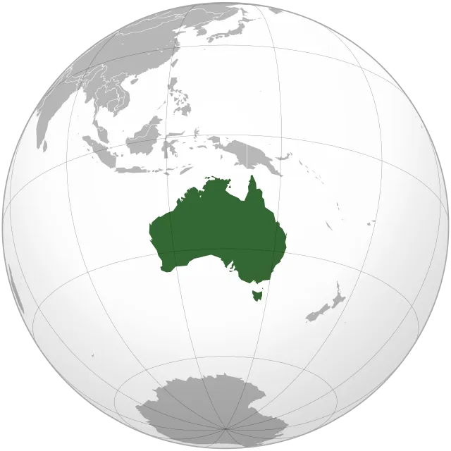Map showing the location of Australia