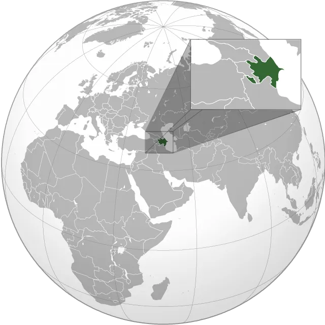Map showing the location of Azerbaijan