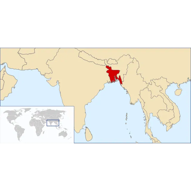 Karte mit der Lage: Bangladesch