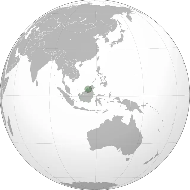 Map showing the location of Brunei