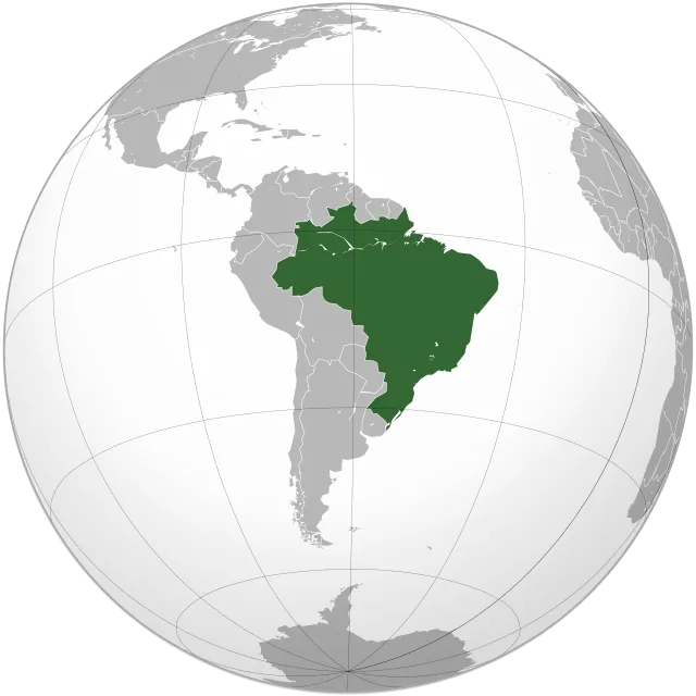 Map showing the location of Brazil