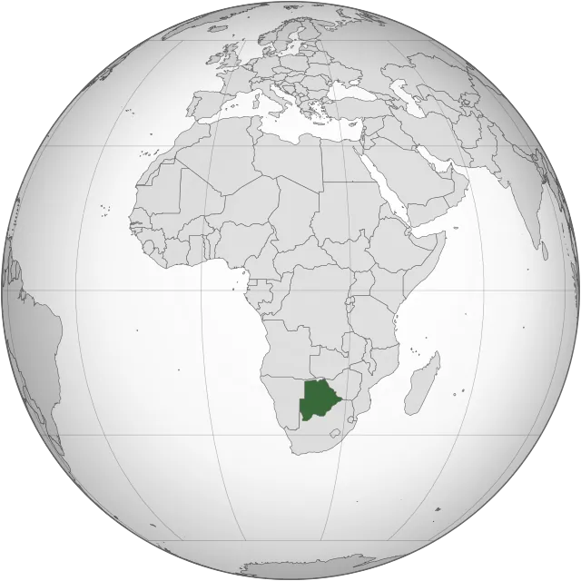 Map showing the location of Botswana