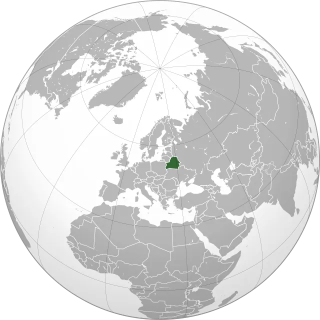 Map showing the location of Belarus