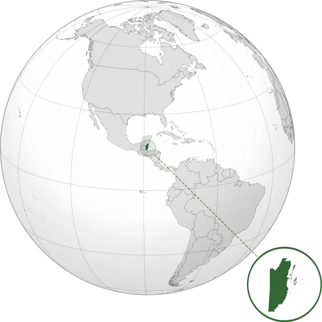 Karte mit der Lage: Belize