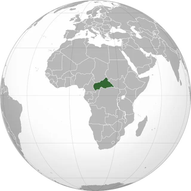 Karte mit der Lage: Zentralafrikanische Republik