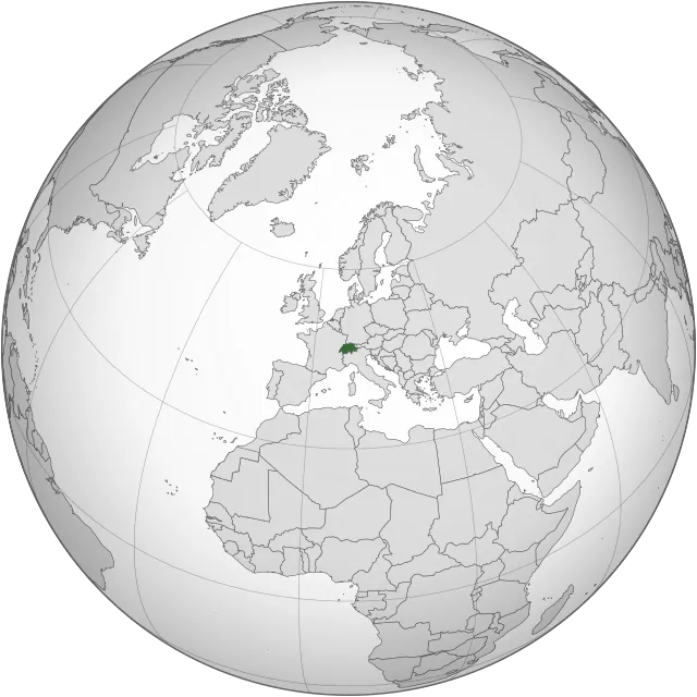 Map showing the location of Switzerland