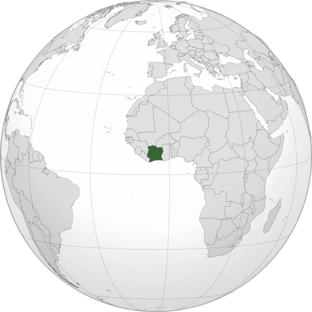 Karte mit der Lage: Elfenbeinküste