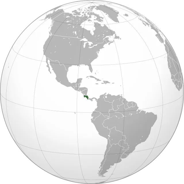 Karte mit der Lage: Costa Rica