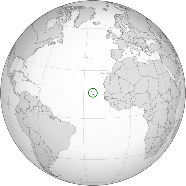 Map showing the location of Cape Verde