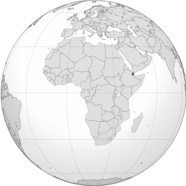 Map showing the location of Djibouti
