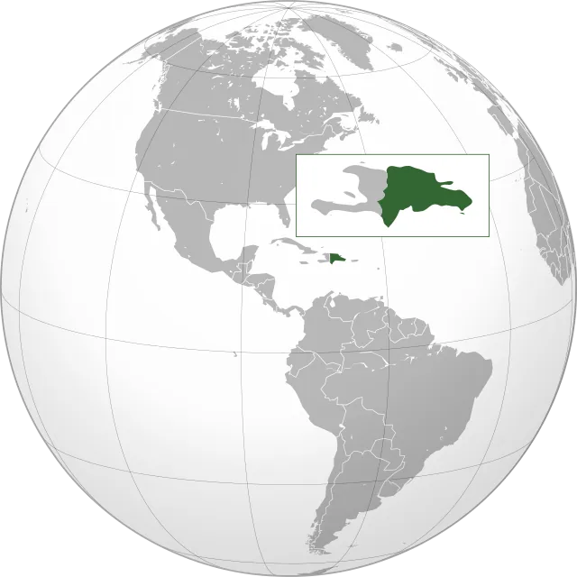 Map showing the location of Dominican Republic