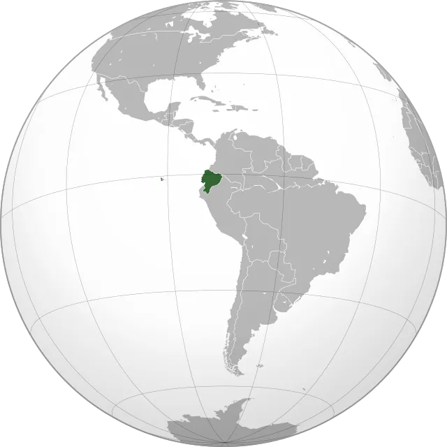 Map showing the location of Ecuador
