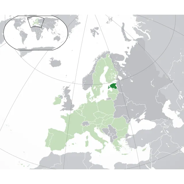 Map showing the location of Estonia
