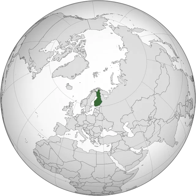 Map showing the location of Finland