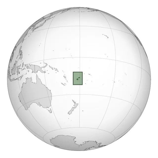 Map showing the location of Fiji