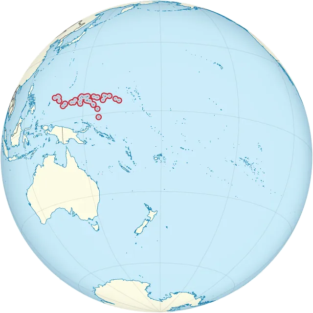 Map showing the location of Micronesia