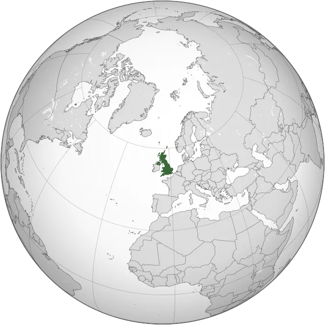 Map showing the location of United Kingdom