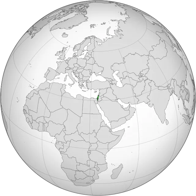 Map showing the location of Israel