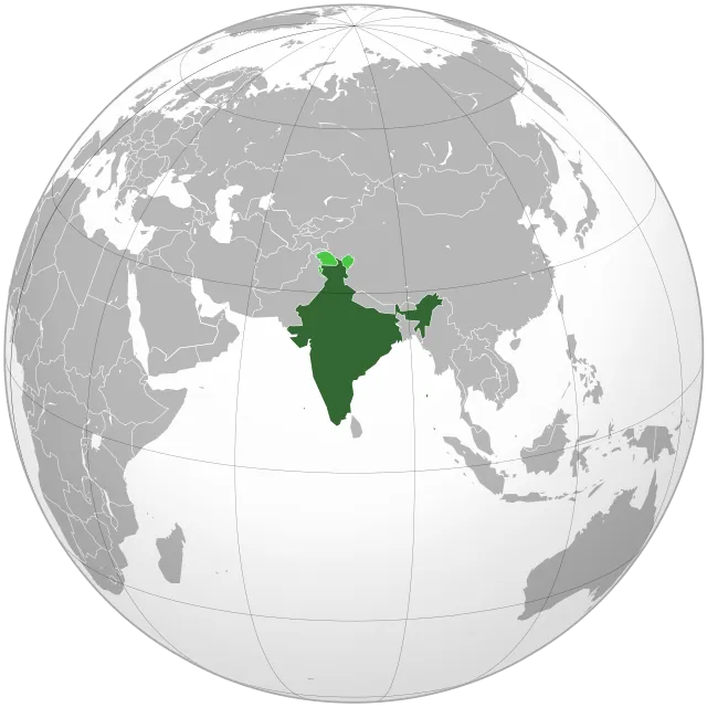 Map showing the location of India