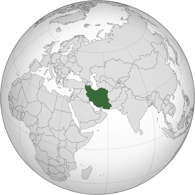 Map showing the location of Iran
