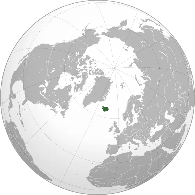 Map showing the location of Iceland