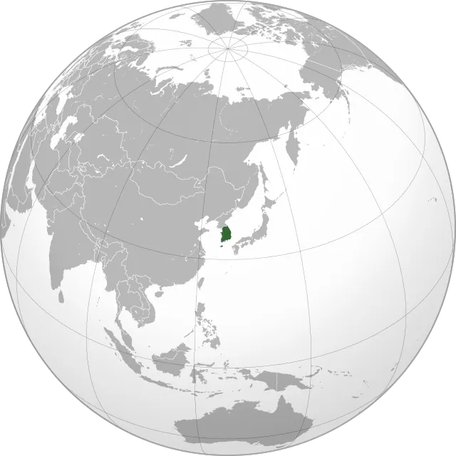 Karte mit der Lage: Südkorea