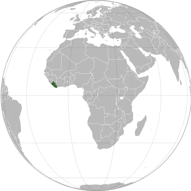 Karte mit der Lage: Liberia