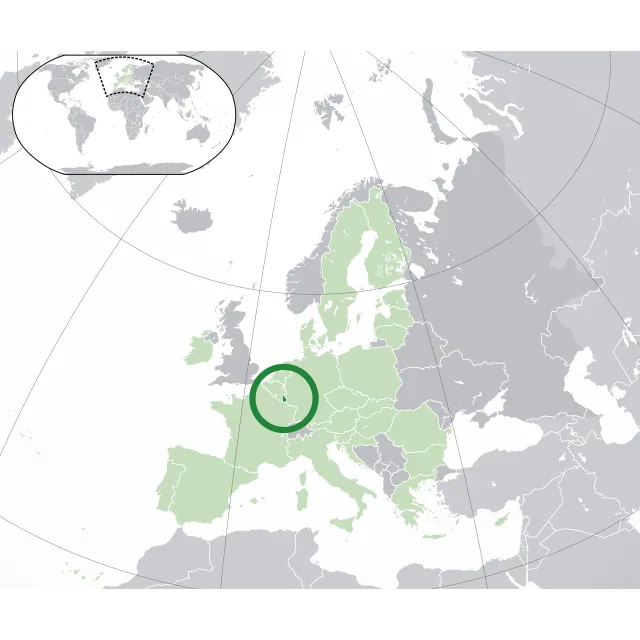 Map showing the location of Luxembourg