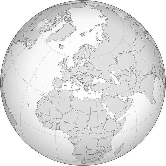 Map showing the location of Montenegro