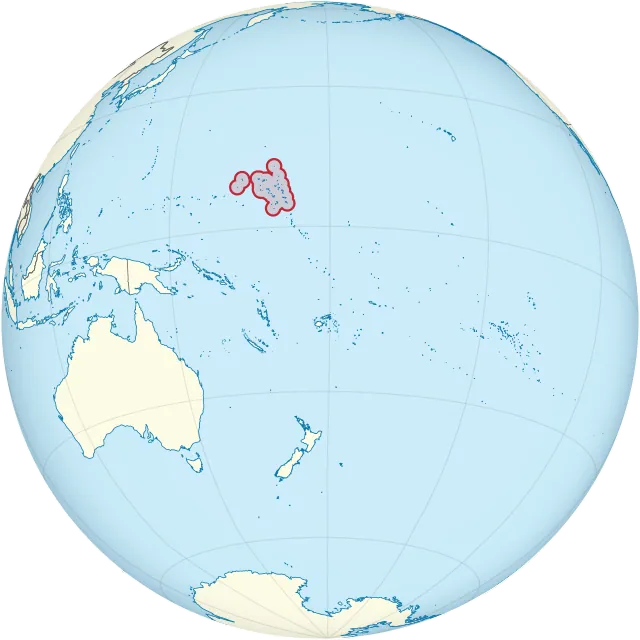 Map showing the location of Marshall Islands