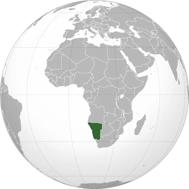 Karte mit der Lage: Namibia