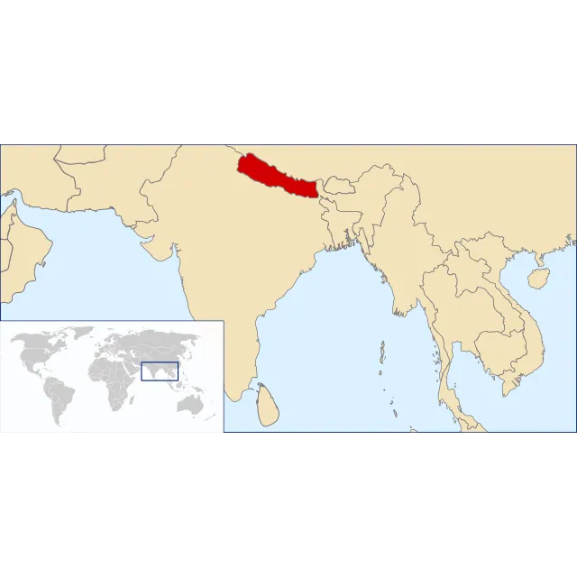 Karte mit der Lage: Nepal