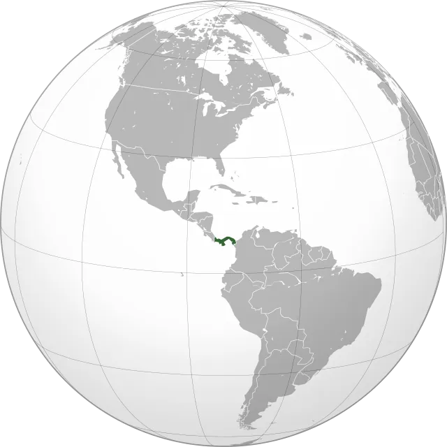 Map showing the location of Panama