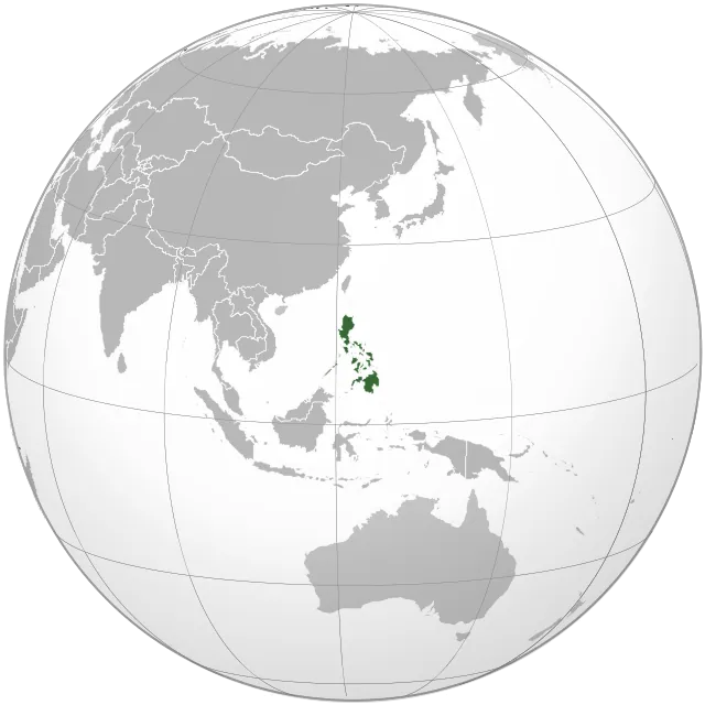 Map showing the location of Philippines