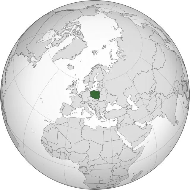 Map showing the location of Poland