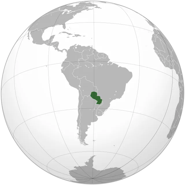 Map showing the location of Paraguay