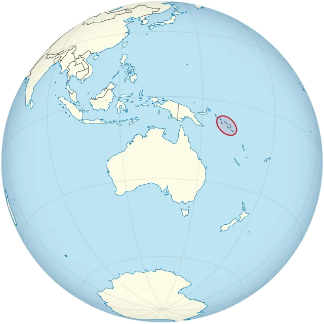 Mapa com a localização de Ilhas Salomão
