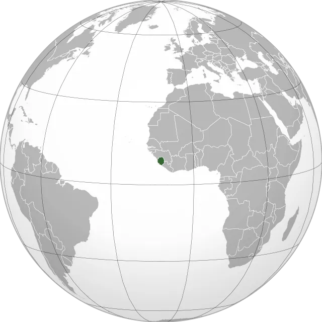 Karte mit der Lage: Sierra Leone