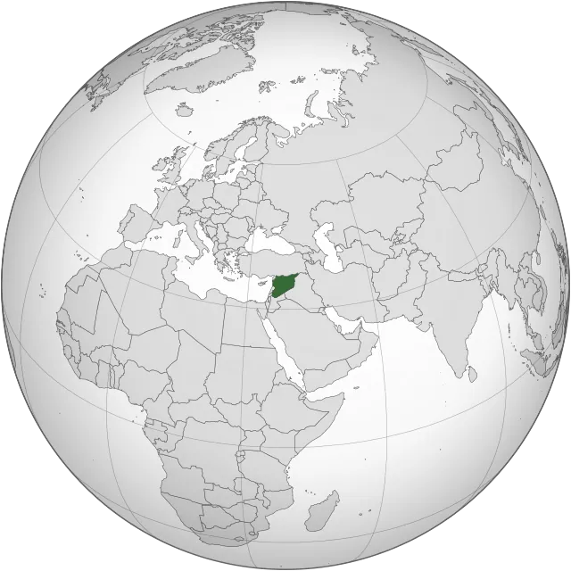 Map showing the location of Syria