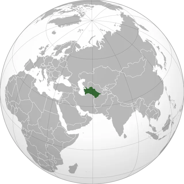 Map showing the location of Turkmenistan