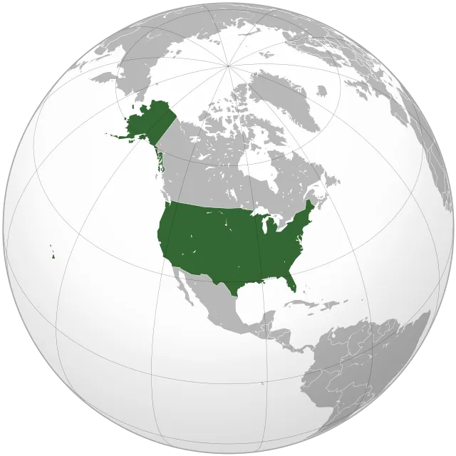 Map showing the location of United States