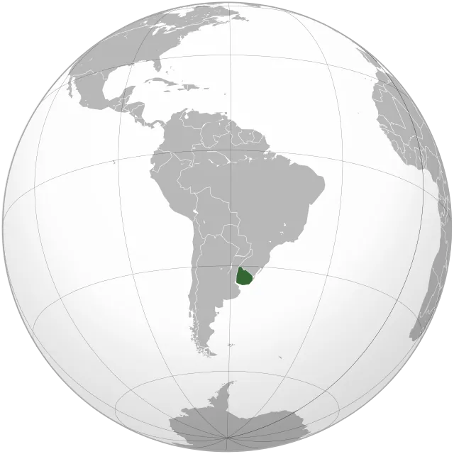Map showing the location of Uruguay