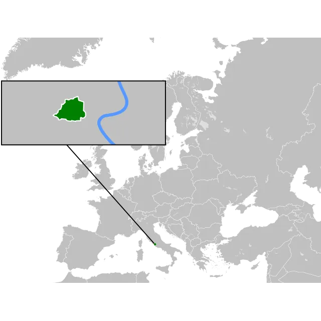 Map showing the location of Vatican City