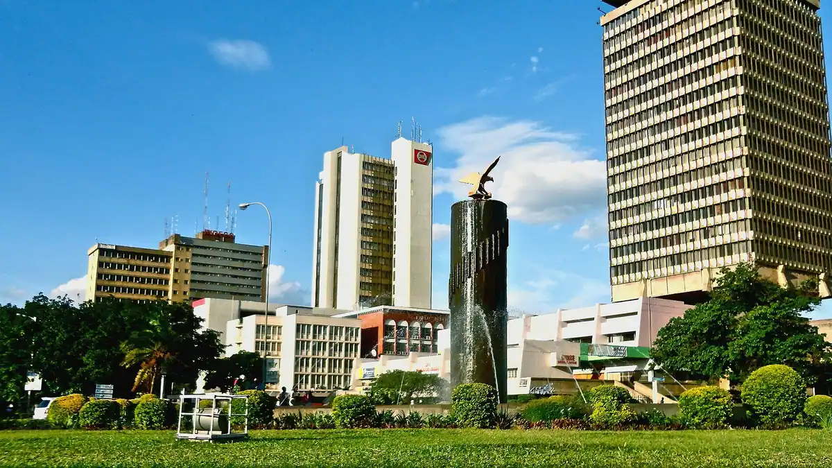 Innenstadt von Lusaka (die Hauptstadt, kein Parlament)