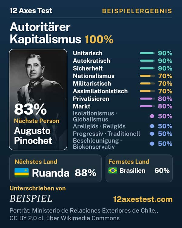 Beispielergebnis aus dem 12 Axes Test: Autoritärer Kapitalismus
